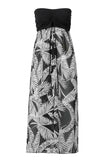 BLACK WHITE PRINTED BEACH DRESS