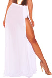 WHITE SHEER WRAP MAXI BEACH SKIRT