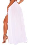 WHITE SHEER WRAP MAXI BEACH SKIRT