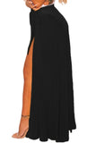 BLACK SHEER WRAP MAXI BEACH SKIRT