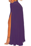 DARK PURPLE SHEER WRAP MAXI BEACH SKIRT