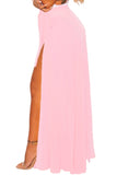 PINK SHEER WRAP MAXI BEACH SKIRT
