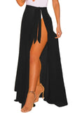 BLACK SHEER WRAP MAXI BEACH SKIRT