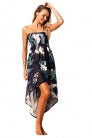 TROPICAL LEAF PRINT NAVY CONVERTIBLE BEACH DRESS
