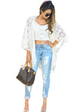 WHITE LACE KIMONO