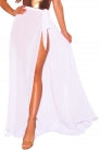 WHITE SHEER WRAP MAXI BEACH SKIRT